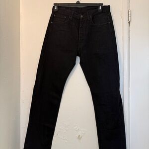 Levi’s 501 Original Fit Black Denim Button Fly Jeans - W32 L34